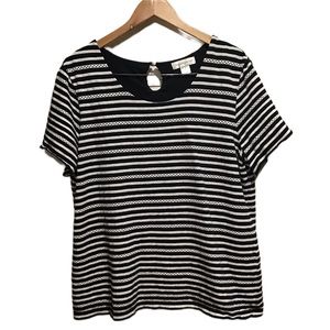 Christopher & Banks women’s shirt‎ striped white and blue